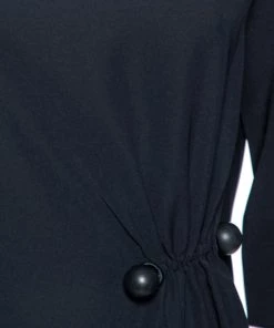 Emporio Armani Blue Crepe Side Pleated Dress M For Women -Emporio Armani sale luxury women emporio armani used clothes p609083 003