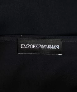 Emporio Armani Blue Crepe Side Pleated Dress M For Women -Emporio Armani sale luxury women emporio armani used clothes p609083 009