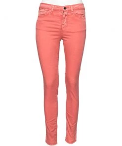 Emporio Armani Pink Denim Faded Detail Pants S For Women