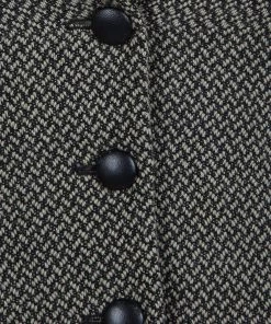 Emporio Armani Cream And Black Leather Trim Wool Blazer S For Women -Emporio Armani sale luxury women emporio armani used clothes p61644 008