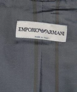 Emporio Armani Cream And Black Leather Trim Wool Blazer S For Women -Emporio Armani sale luxury women emporio armani used clothes p61644 009