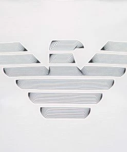 Emporio Armani White Logo Printed Cotton T-Shirt M For Women -Emporio Armani sale luxury women emporio armani used clothes p620363 005