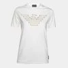 Emporio Armani White Logo Printed Cotton T-Shirt M For Women -Emporio Armani sale luxury women emporio armani used clothes p620363 007