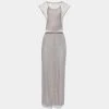 Emporio Armani Dusky Pink Bead Embellished Tulle Top & Midi Skirt Set M For Women -Emporio Armani sale luxury women emporio armani used clothes p623248 018