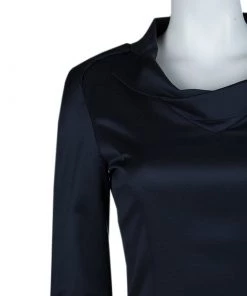 Emporio Armani Navy Blue Knit Long Sleeve Dress S For Women -Emporio Armani sale luxury women emporio armani used clothes p63123 005