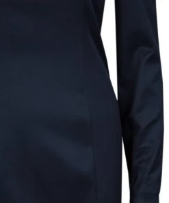 Emporio Armani Navy Blue Knit Long Sleeve Dress S For Women -Emporio Armani sale luxury women emporio armani used clothes p63123 007