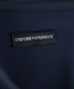 Emporio Armani Navy Blue Knit Long Sleeve Dress S For Women -Emporio Armani sale luxury women emporio armani used clothes p63123 009