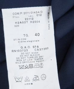 Emporio Armani Navy Blue Knit Long Sleeve Dress S For Women -Emporio Armani sale luxury women emporio armani used clothes p63123 011