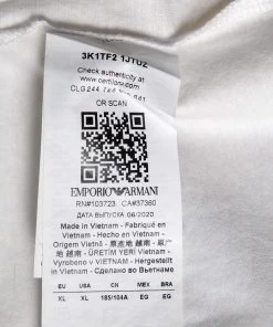 Emporio Armani White Cotton Logo Embroidered Crew Neck Top XL For Women -Emporio Armani sale luxury women emporio armani used clothes p632692 002