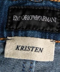 Emporio Armani Blue Denim Floral Embroidered Jeans S For Women -Emporio Armani sale luxury women emporio armani used clothes p638520 005