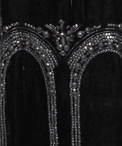 Emporio Armani Black Velvet Sequin Embellished Sleeveless Dress S For Women -Emporio Armani sale luxury women emporio armani used clothes p638783 002