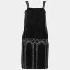 Emporio Armani Black Velvet Sequin Embellished Sleeveless Dress S For Women -Emporio Armani sale luxury women emporio armani used clothes p638783 008