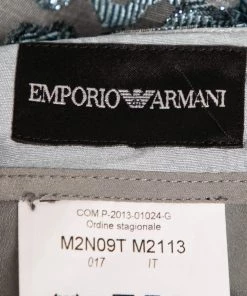 Emporio Armani Blue Brocade Pleat Detail Short Skirt S For Women -Emporio Armani sale luxury women emporio armani used clothes p643517 002