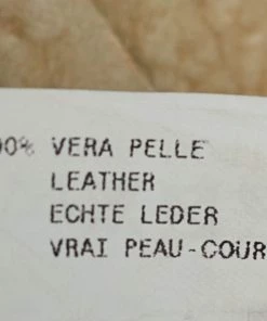 Emporio Armani Vintage Cream & Brown Embossed Leather Shearling Lined Coat XL For Women -Emporio Armani sale luxury women emporio armani used clothes p647360 005