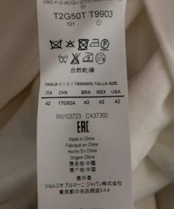 Emporio Armani Cream Crepe & Silk Knit Paneled Button Front Jacket M For Women -Emporio Armani sale luxury women emporio armani used clothes p649551 003