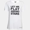 Emporio Armani White Printed Cotton Short Sleeve T-Shirt L For Women