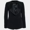 Emporio Armani Black Crepe Single Breasted Blazer S For Women -Emporio Armani sale luxury women emporio armani used clothes p656433 005