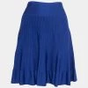 Emporio Armani Blue Knit Pleated Flared Mini Skirt L For Women -Emporio Armani sale luxury women emporio armani used clothes p656435 002