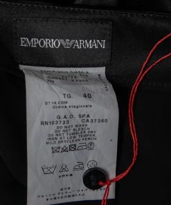 Emporio Armani Black Silk Satin Ruffled Hem Skirt S For Women -Emporio Armani sale luxury women emporio armani used clothes p664190 004