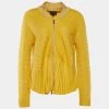 Emporio Armani Yellow Wool Zip Front Cardigan L For Women