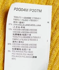 Emporio Armani Yellow Wool Zip Front Cardigan L For Women -Emporio Armani sale luxury women emporio armani used clothes p664366 005