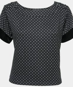 Emporio Armani Black Polka Dots Printed Knit Tank Top S For Women