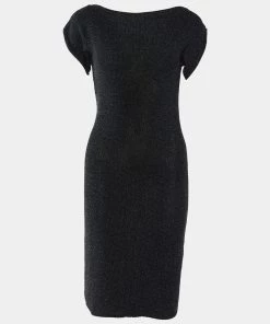 Emporio Armani Black/Grey Knit Dress S For Women