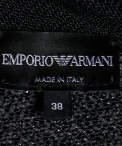 Emporio Armani Black/Grey Knit Dress S For Women -Emporio Armani sale luxury women emporio armani used clothes p669541 002