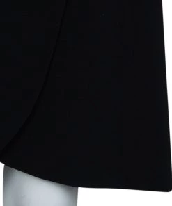 Emporio Armani Black Yarn Embroidered Side Tie Detail Long Blazer S For Women -Emporio Armani sale luxury women emporio armani used clothes p67067 0008