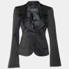 Emporio Armani Black Ruffled Shawl Collar Blazer M For Women -Emporio Armani sale luxury women emporio armani used clothes p671245 001
