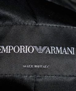 Emporio Armani Black Ruffled Shawl Collar Blazer M For Women -Emporio Armani sale luxury women emporio armani used clothes p671245 003