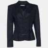 Emporio Armani Navy Blue Wool Belted Blazer L For Women -Emporio Armani sale luxury women emporio armani used clothes p672245 001