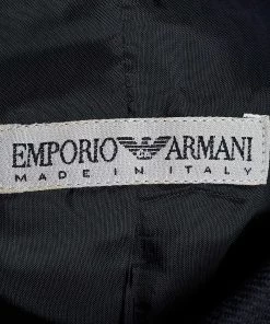 Emporio Armani Navy Blue Wool Belted Blazer L For Women -Emporio Armani sale luxury women emporio armani used clothes p672245 003