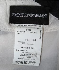 Emporio Armani White Printed Flared Midi Skirt M For Women -Emporio Armani sale luxury women emporio armani used clothes p677300 002