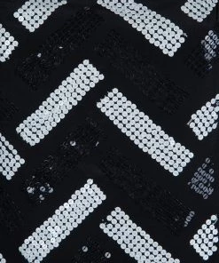 Emporio Armani Monochrome Sequin Embellished Sleeveless Dress S For Women -Emporio Armani sale luxury women emporio armani used clothes p67818 0004