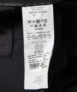 Emporio Armani Slate Grey Crepe Contrast Panel Trousers L Waist 35" For Women -Emporio Armani sale luxury women emporio armani used clothes p686862 007