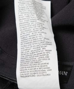 Emporio Armani Slate Grey Crepe Contrast Panel Trousers L Waist 35" For Women -Emporio Armani sale luxury women emporio armani used clothes p686862 009