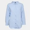 Emporio Armani Light Blue Cotton Button Front Shirt M For Women