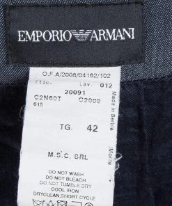 Emporio Armani Indigo Contrast Waist Panel Detail A-line Skirt M For Women -Emporio Armani sale luxury women emporio armani used clothes p68931 0006