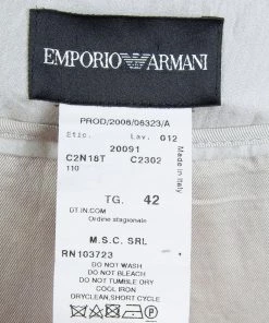 Emporio Armani Beige Silk Pleated Maxi Skirt M For Women -Emporio Armani sale luxury women emporio armani used clothes p68942 0006