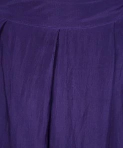 Emporio Armani Purple Silk Pleated Maxi Skirt S For Women -Emporio Armani sale luxury women emporio armani used clothes p68949 004