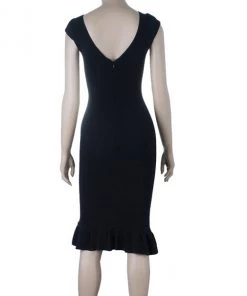 Emporio Armani Fitted Ruffle Hem Dress S For Women -Emporio Armani sale luxury women emporio armani used clothes p7277 003