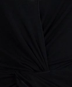 Emporio Armani Black Knit Buckle Strap Detail Gathered Dress M For Women -Emporio Armani sale luxury women emporio armani used clothes p73877 004