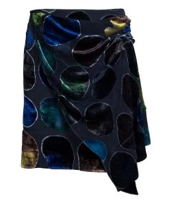 Emporio Armani Multicolor Devore Abstract Print Draped Mini Skirt S For Women