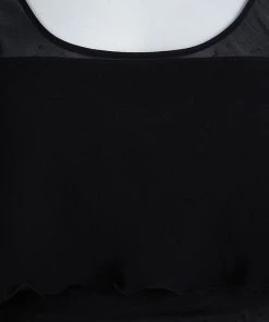 Emporio Armani Black Silk Overlay Detail Sleevless Top M For Women -Emporio Armani sale luxury women emporio armani used clothes p74376 004