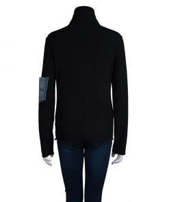 Emporio Armani Black Turtleneck Pocket Detail Longsleeve Sweater M For Women -Emporio Armani sale luxury women emporio armani used clothes p74622 0003