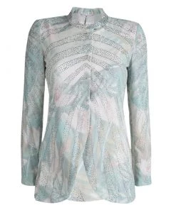 Emporio Armani Elite Multicolor Crystal Embellished Mandarin Collar Jacket S For Women