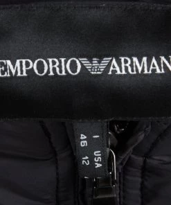 Emporio Armani Black Diamond Quilted Hooded Jacket L For Women -Emporio Armani sale luxury women emporio armani used clothes p83361 005