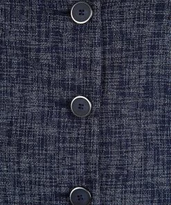 Emporio Armani Navy Blue Textured Mandarin Collar Jacket M For Women -Emporio Armani sale luxury women emporio armani used clothes p85336 004