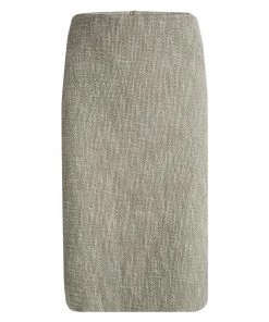 Emporio Armani Beige Textured Cotton Pencil Skirt L For Women